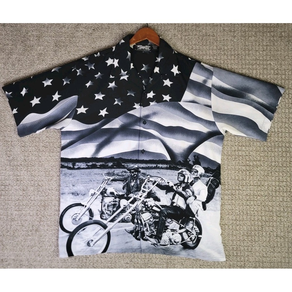 Dragonfly Shirt Men's XL Easy Rider Peter Fonda Motorcycle Stars Stripes USA Y2K